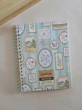 Clementine  Vintage Style Frames  Medium Spiral Hardcover Ruled Notebook